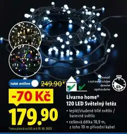 Lidl Livarno home 120 LED Světelný řetěz nabídka