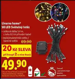 Lidl LIVARNO HOME 50 LED Světelný řetěz nabídka