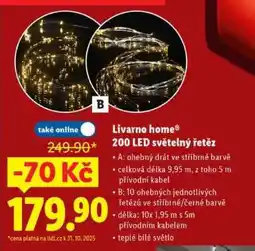 Lidl Livarno home 200 LED Světelný řetěz nabídka