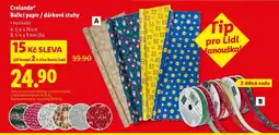 Lidl Crelando Balicí papír / dárkové stuhy nabídka