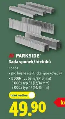 Lidl PARKSIDE Sada sponek/hřebíků nabídka