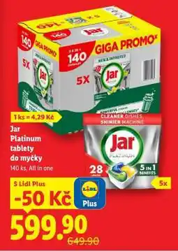 Lidl Jar Platinum tablety do myčky nabídka