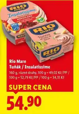 Lidl Rio Mare tuňák Insalatissime nabídka