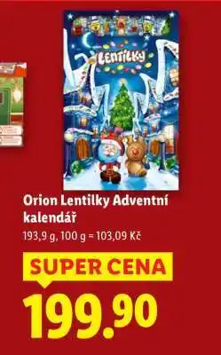Lidl ORION LENTILKY ADVENTNÍ KALENDÁŘ nabídka