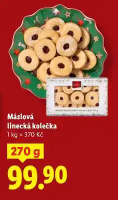 Lidl Máslová linecká kolečka nabídka