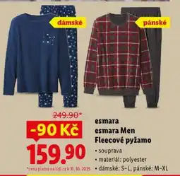 Lidl esmera esmera Men Fleeceové pyžamo nabídka
