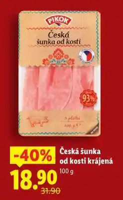 Lidl ČESKÁ ŠUNKA OD KOSTI krájená nabídka