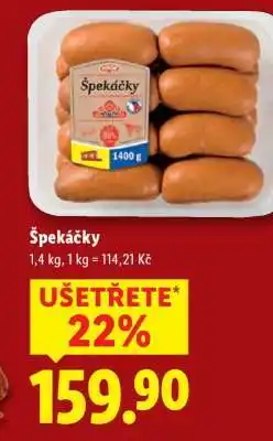 Lidl ŠPEKÁČKY nabídka