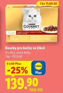 Lidl Kousky pro kočky ve šťávě nabídka