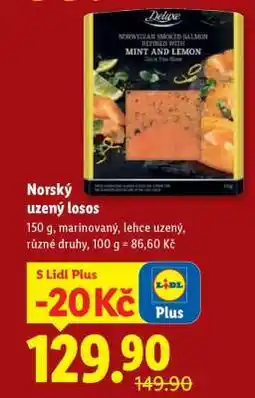 Lidl NORSKÝ UZENÝ LOSOS nabídka