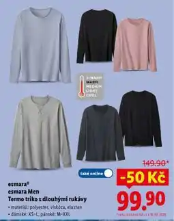 Lidl esmara esMara Men Termo triko s dlouhými rukávy nabídka