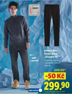 Lidl esmara Men Termo džíny „Straight Fit“ nabídka