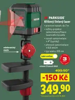 Lidl Parkside Křížový liniový laser nabídka