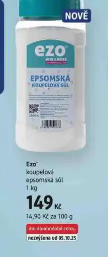 dm drogerie Ezo kopelová epsomská sůl nabídka