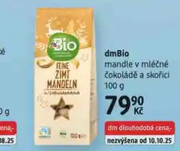dm drogerie Dmbio mandle v mléčné čokoládě a skořici nabídka