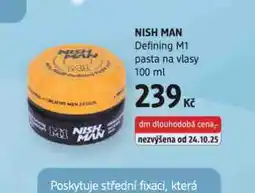 dm drogerie Nish man defining m1 pasta na vlasy nabídka