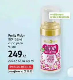 dm drogerie Purity vision bio růžová čistící pěna nabídka
