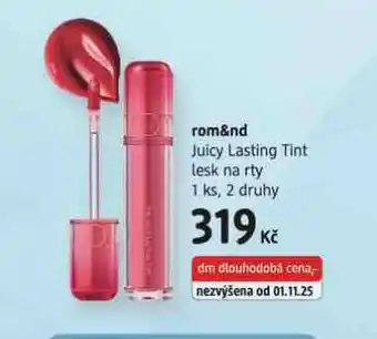 dm drogerie Rom&nd lesk na rty nabídka