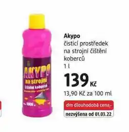 dm drogerie Akypo čistící prostředek na strojní čištění koberců nabídka