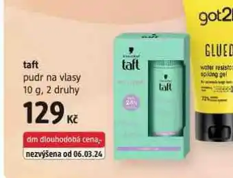 dm drogerie Taft pudr na vlasy nabídka