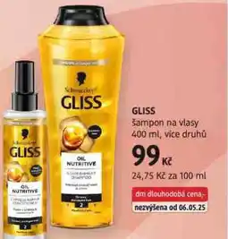 dm drogerie Gliss šampon nabídka