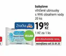 dm drogerie Bbylove vlhčené ubrousky nabídka