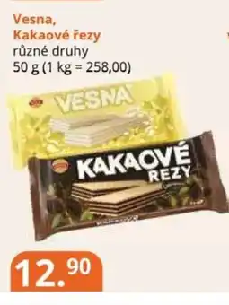 Potraviny CZ Vesna, Kakaové řezy různé druhy nabídka