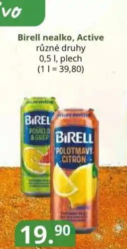Potraviny CZ Birell nealko, Active různé druhy nabídka