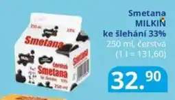 Potraviny CZ Smetana Smetana MILKIN ke šlehání 33% nabídka