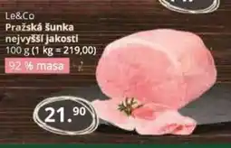Potraviny CZ Le&Co Pražská šunka nejvyšší jakosti nabídka