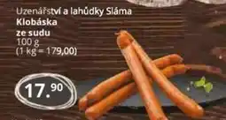Potraviny CZ Uzenářství a lahůdky Sláma Klobáska ze sudu nabídka