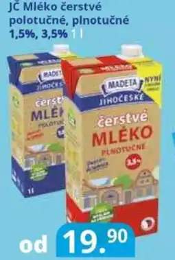 Potraviny CZ Jč mléko čerstvé polotučné, plnotučné 1,5%, 3,5% nabídka