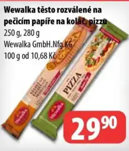 Partner Maloobchodní síť Wewalka těsto rozválené na pečicím papíře na koláč, pizzu nabídka