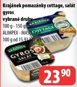 Partner Maloobchodní síť Krajánek pomazánky cottage, salát gyros vybrané druhy nabídka