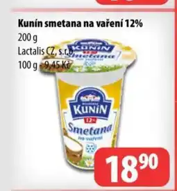 Partner Maloobchodní síť Kunín smetana na vaření 12% nabídka