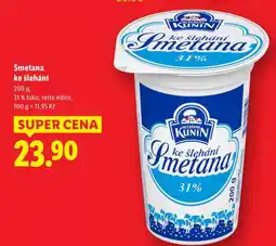 Lidl Smetana ke šlehání nabídka