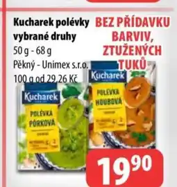 Partner Maloobchodní síť Kucharek polévky vybrané druhy nabídka