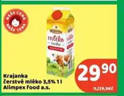 Brněnka Krajanka čerstvé mléko 3,5% Alimpex food a.s. nabídka