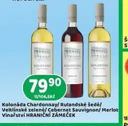 Brněnka Kolonáda chardonnay/ rulandské šedéļ veltlínské zelené/ çebernet sauvignon/ merlot vinařství hraniční zámeček nabídka