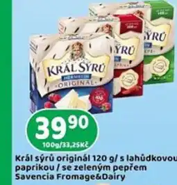 Brněnka Král sýrů originál / s lahůdkovou paprikou / se zeleným pepřem Savencia Fromage&Dairy nabídka