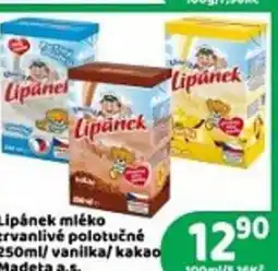 Brněnka Lipánek mléko trvanlivé polotučné / vanilka/kakao nabídka