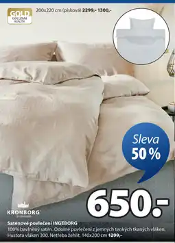 JYSK Kronborg saténové povlečení ingeborg nabídka