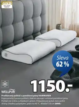 JYSK Wellpur profilovaný polštář z paměťové pěny hammaren nabídka