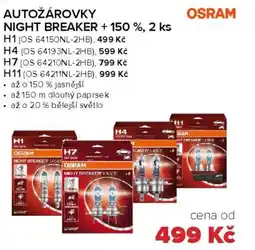 Auto Kelly OSRAM Night breaker + 150% 2ks nabídka