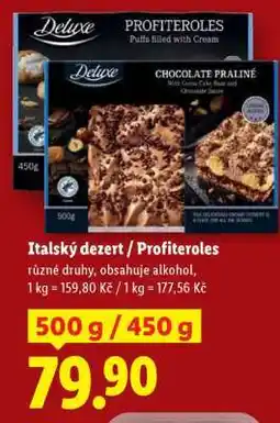Lidl Italský dezert / Profiteroles nabídka