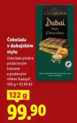 Lidl Čokoláda v Dubajském stylu nabídka