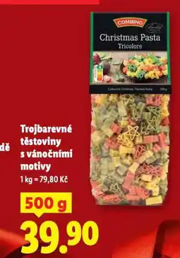 Lidl Trojbarevné těstoviny s vánočními motivy nabídka