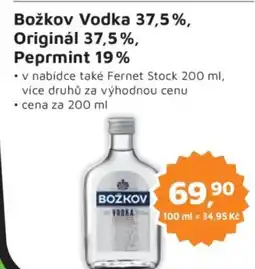 Můjobchod Božkov Vodka 37,5%, Originál 37,5%, Peprmint 19% nabídka