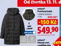 Lidl Prošívaný kabát nabídka
