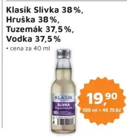Můjobchod Klasik Slivka 38%, Hruška 38%, Tuzemák 37,5%, Vodka 37,5% nabídka